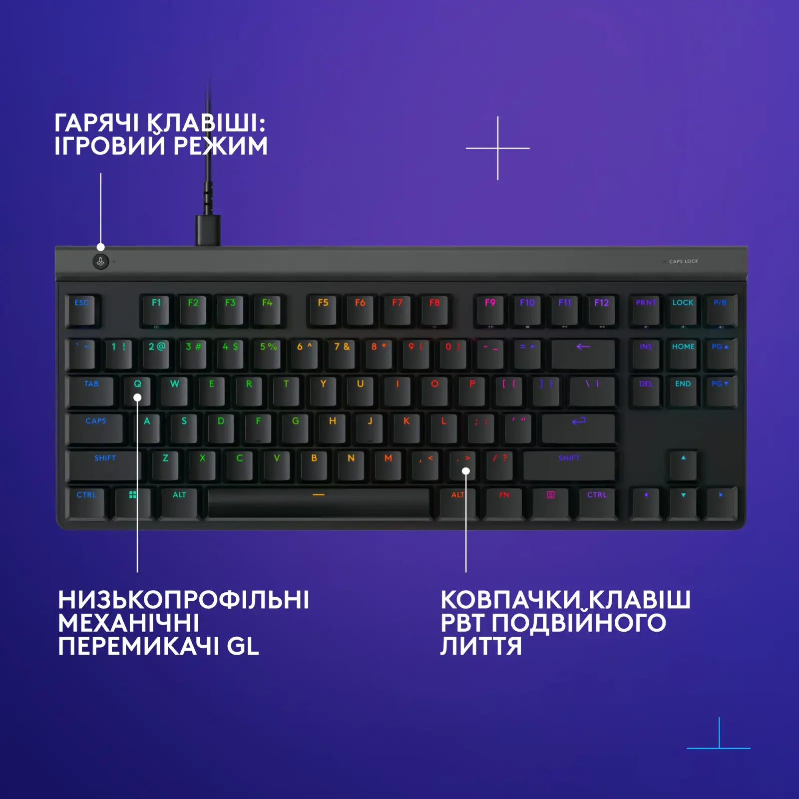 Клавiатура Logitech G515 TKL Black Tactile (920-014133) UA