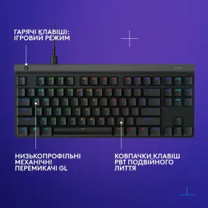 Клавiатура Logitech G515 TKL Black Tactile (920-014133) UA