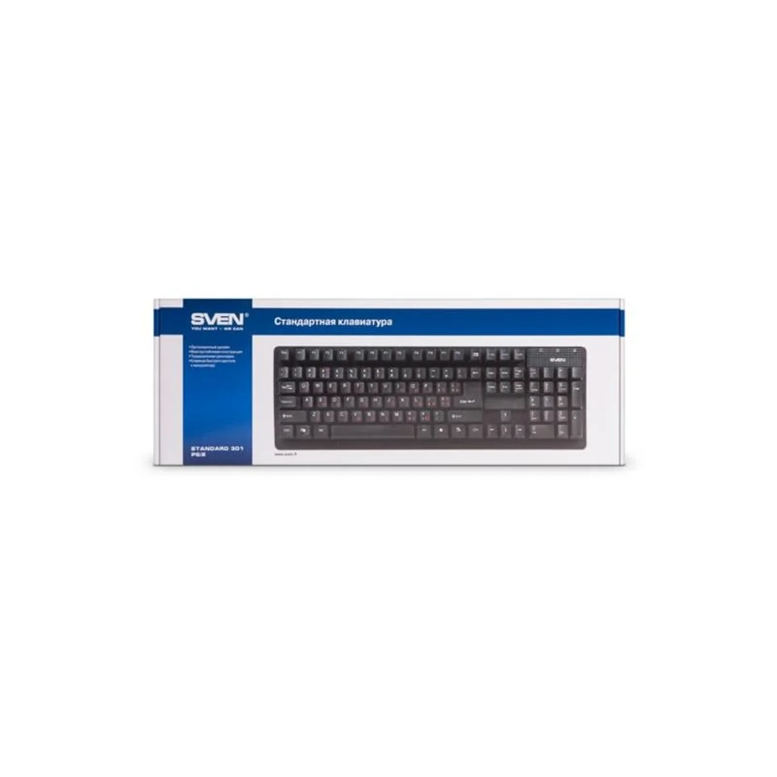 Клавіатура Sven 301 Standard Black USB+PS/2, 00600205 UA