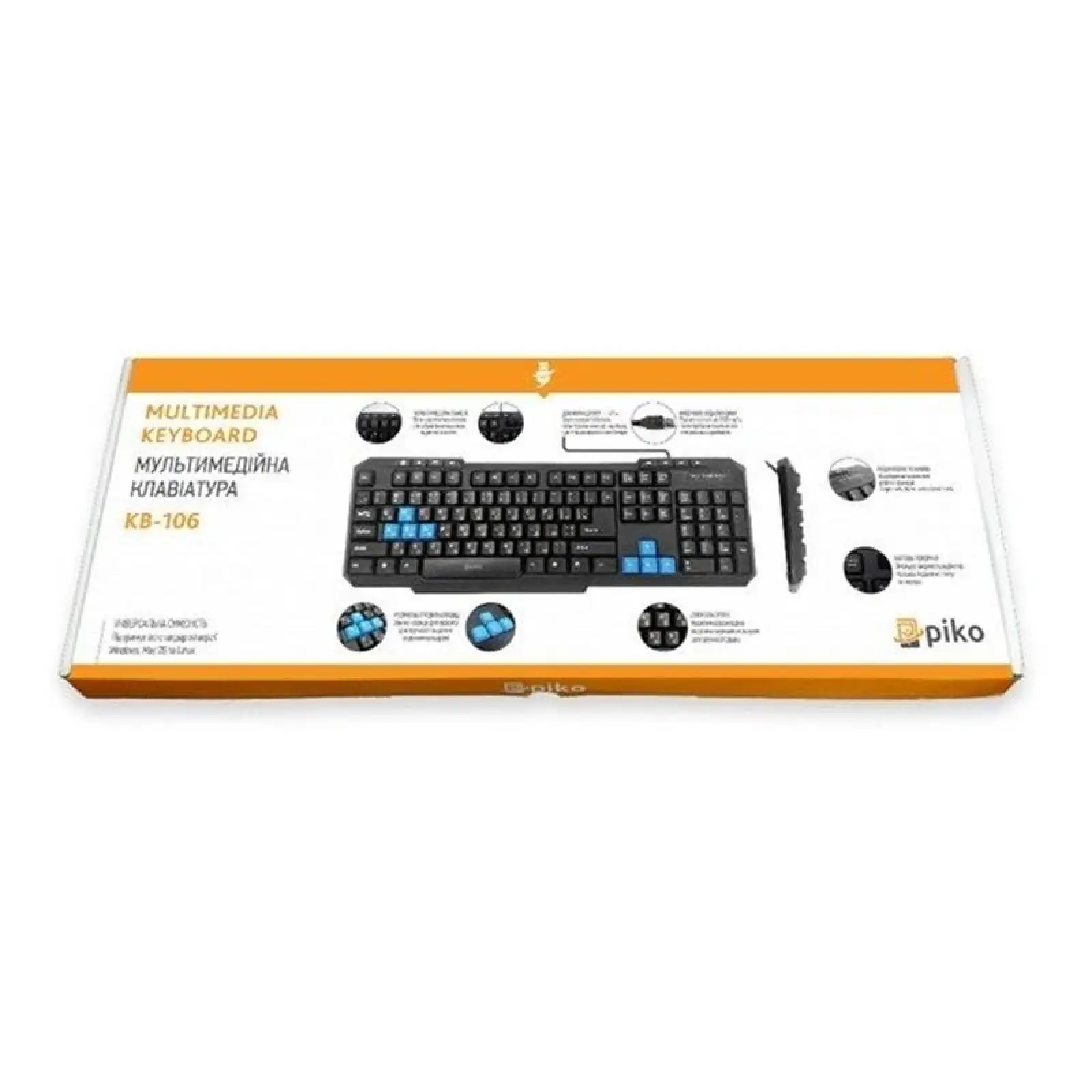 Клавиатура Piko KB-106 Black (1283126467097) USB UA