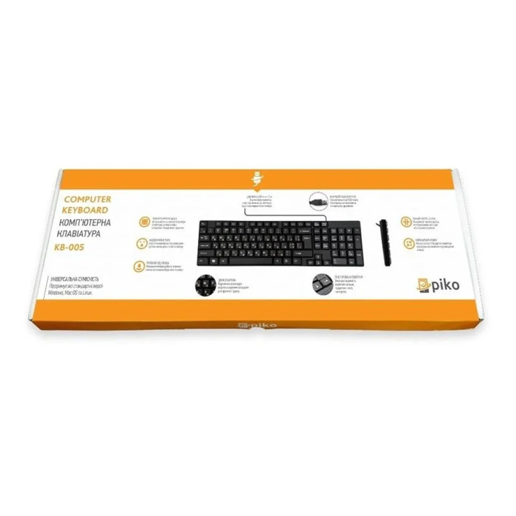 Клавиатура Piko KB-005 Black (1283126472459) USB UA