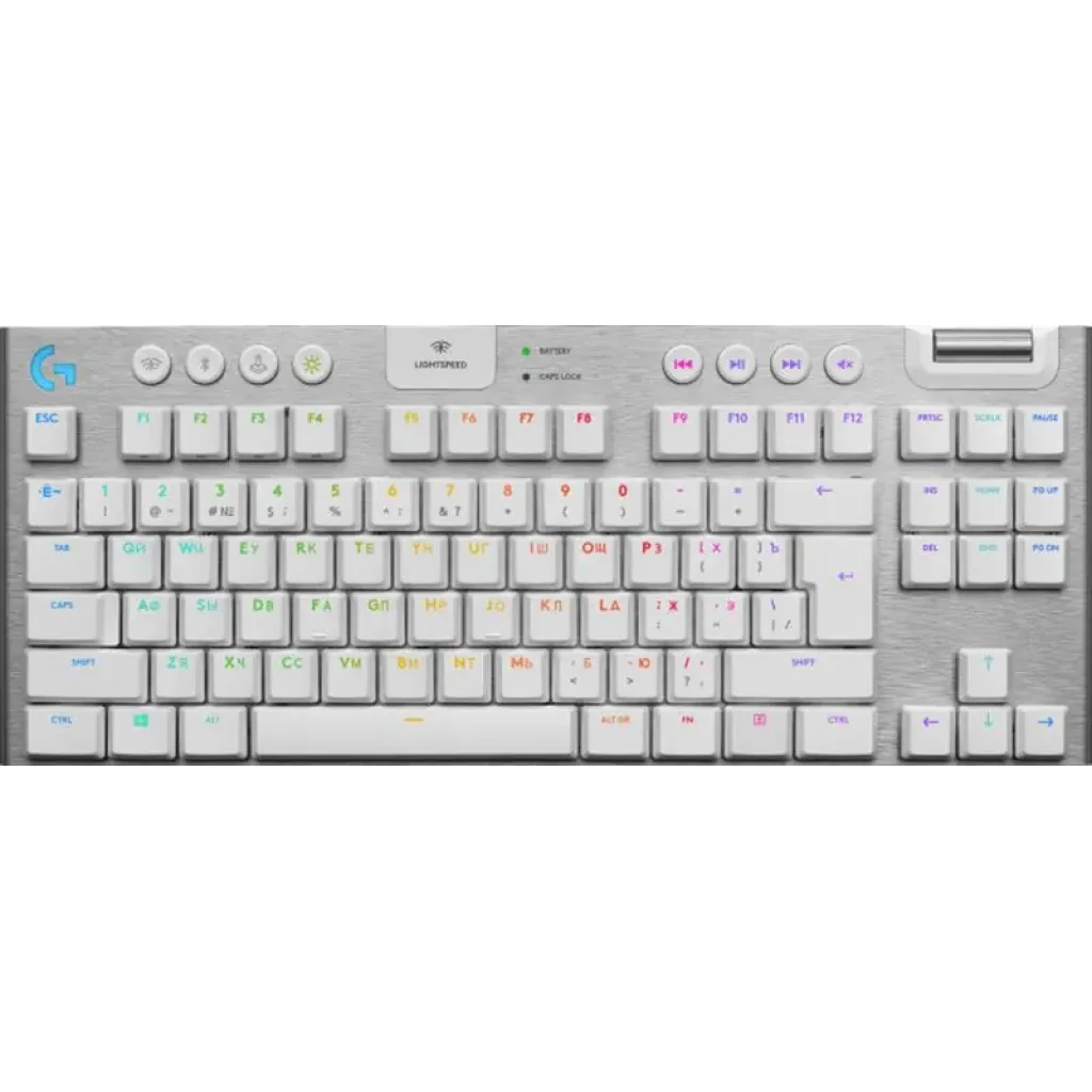 Клавiатура бездротова Logitech G915 Gaming TKL Tenkeyless LightSpeed Wireless RGB Mechanical White (920-009664) UA