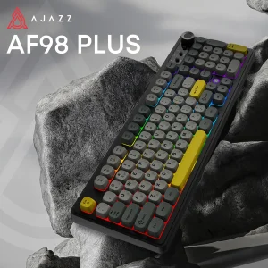 Клавіатура бездротова Ajazz AF98 Plus Black Gray Yellow (AF98-PLUS-BGY) UA