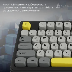 Клавіатура бездротова Ajazz AF98 Plus Black Gray Yellow (AF98-PLUS-BGY) UA