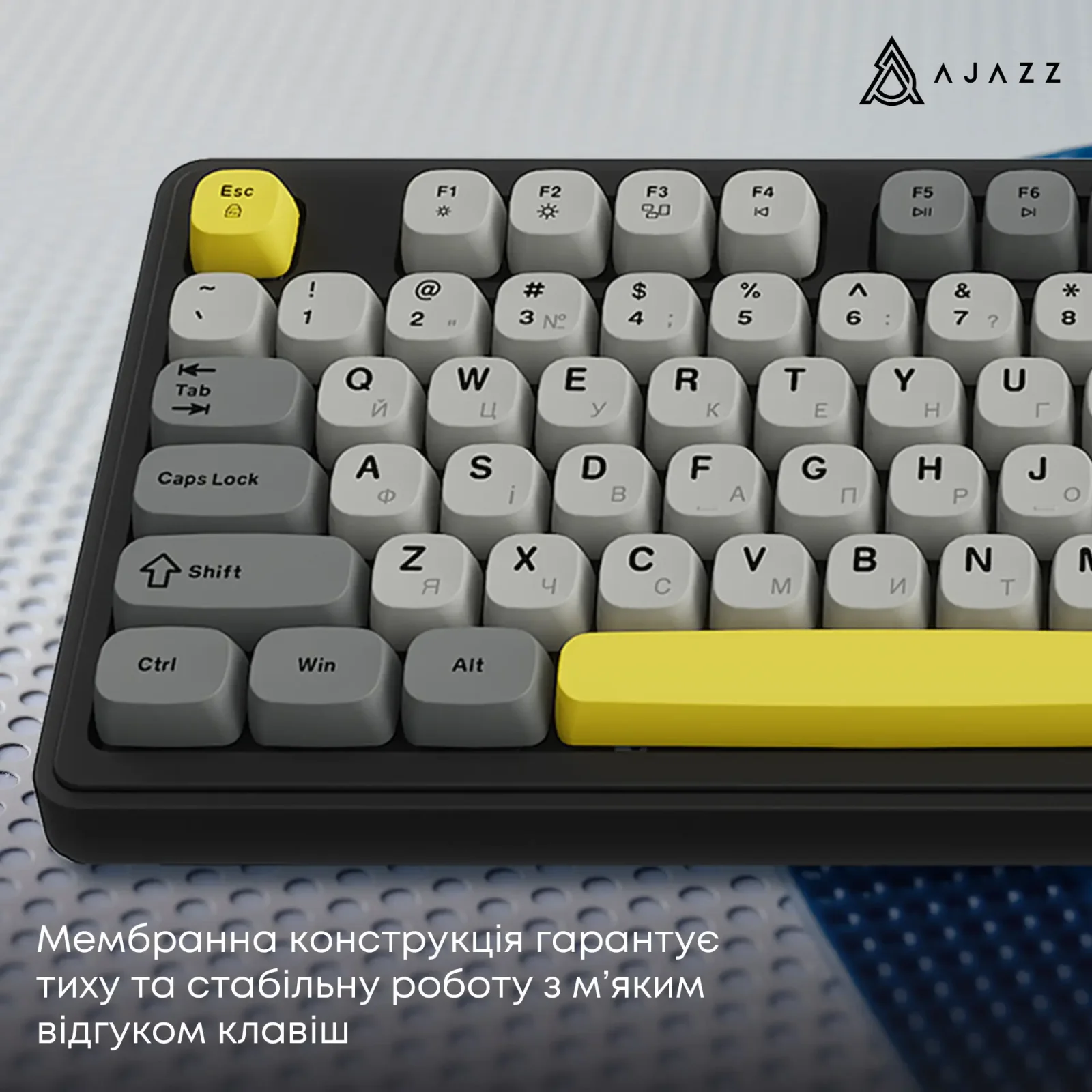 Клавіатура бездротова Ajazz AF98 Plus Black Gray Yellow (AF98-PLUS-BGY) UA