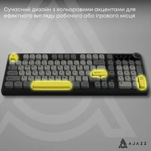 Клавіатура бездротова Ajazz AF98 Plus Black Gray Yellow (AF98-PLUS-BGY) UA