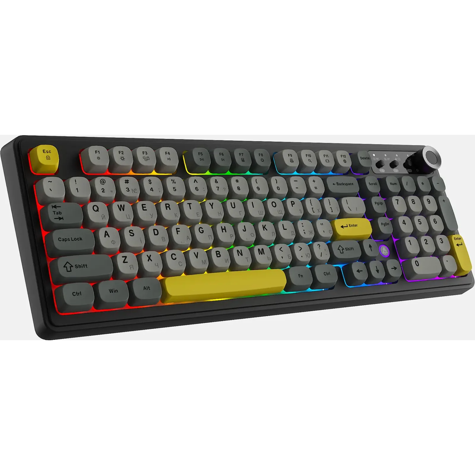 Клавіатура бездротова Ajazz AF98 Plus Black Gray Yellow (AF98-PLUS-BGY) UA