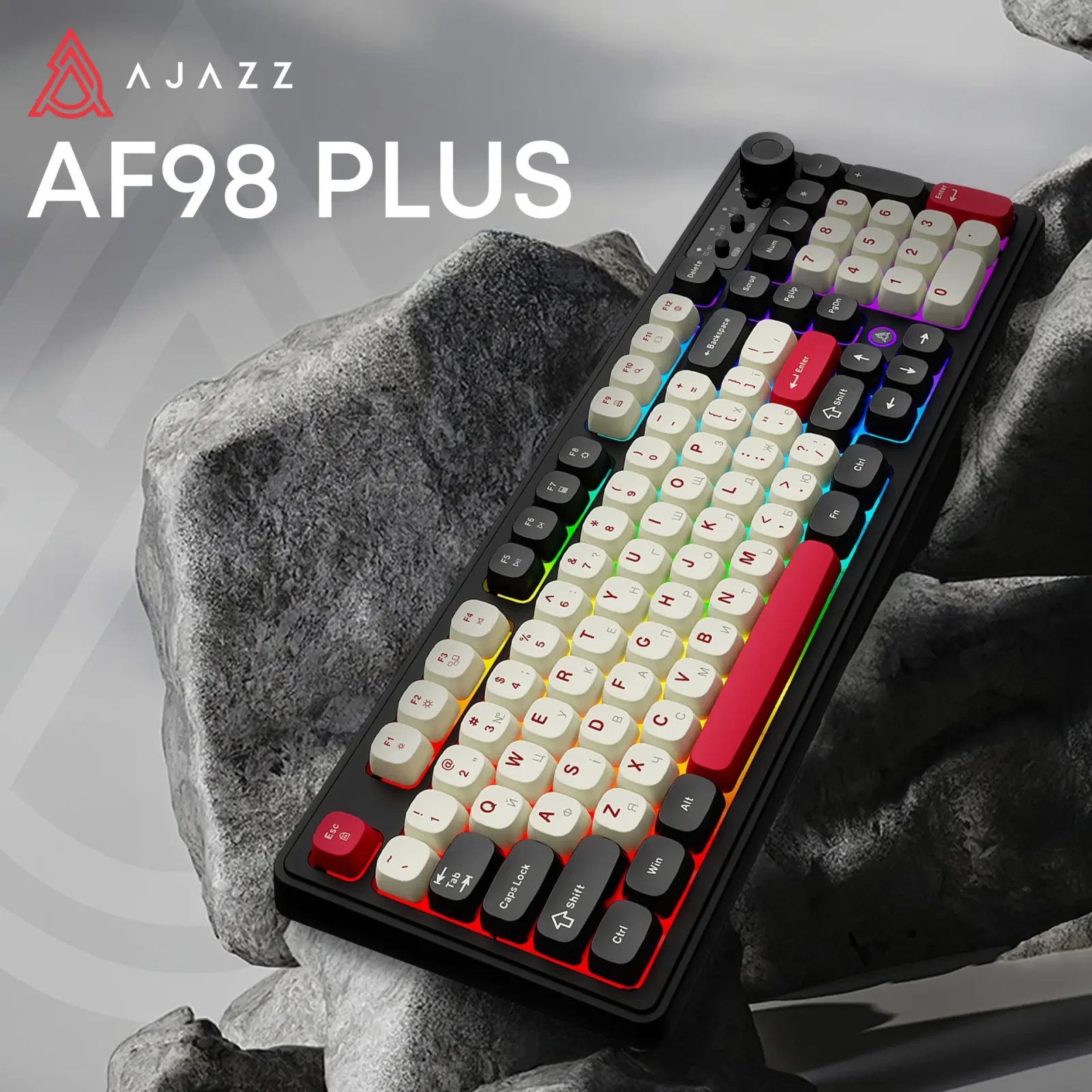 Клавиатура беспроводная Ajazz AF98 Plus Black Shark Red (AF98-PLUS-BSR) UA
