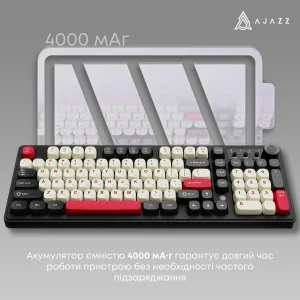 Клавиатура беспроводная Ajazz AF98 Plus Black Shark Red (AF98-PLUS-BSR) UA