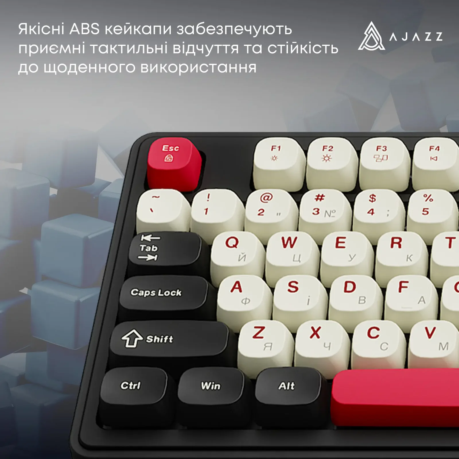 Клавиатура беспроводная Ajazz AF98 Plus Black Shark Red (AF98-PLUS-BSR) UA
