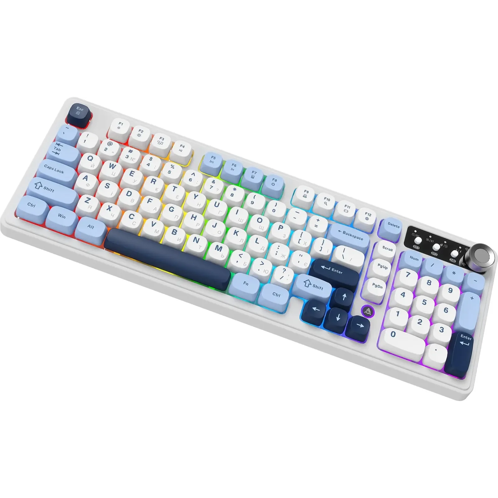 Клавіатура бездротова Ajazz AF98 Plus Glacier Blue (AF98-PLUS-GB) UA