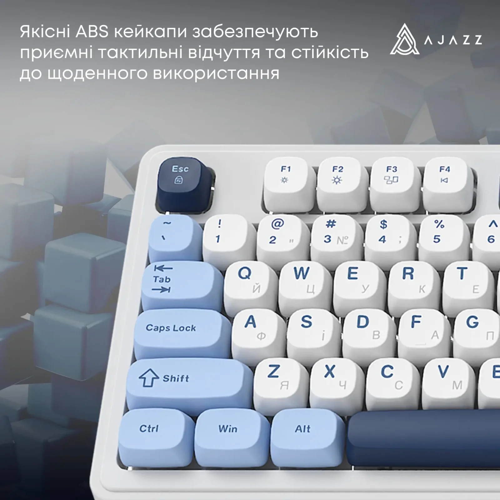 Клавіатура бездротова Ajazz AF98 Plus Glacier Blue (AF98-PLUS-GB) UA