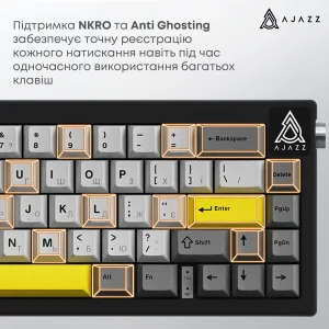 Клавіатура Ajazz AK650 Moon Yellow Switch Black (AK650-MY-GWY) UA