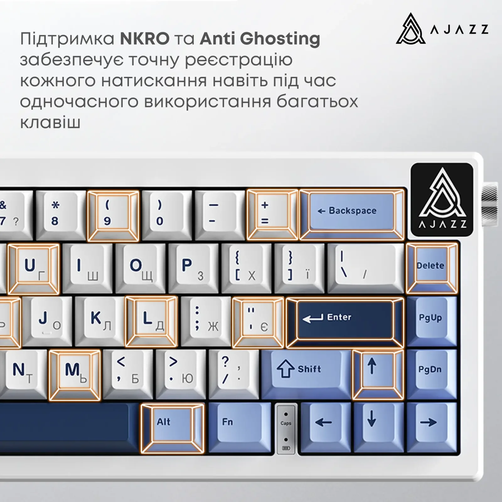 Клавіатура Ajazz AK650 Sea Salt Switch White (AK650-SS-BWB) UA