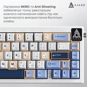 Клавіатура Ajazz AK650 Sea Salt Switch White (AK650-SS-BWB) UA