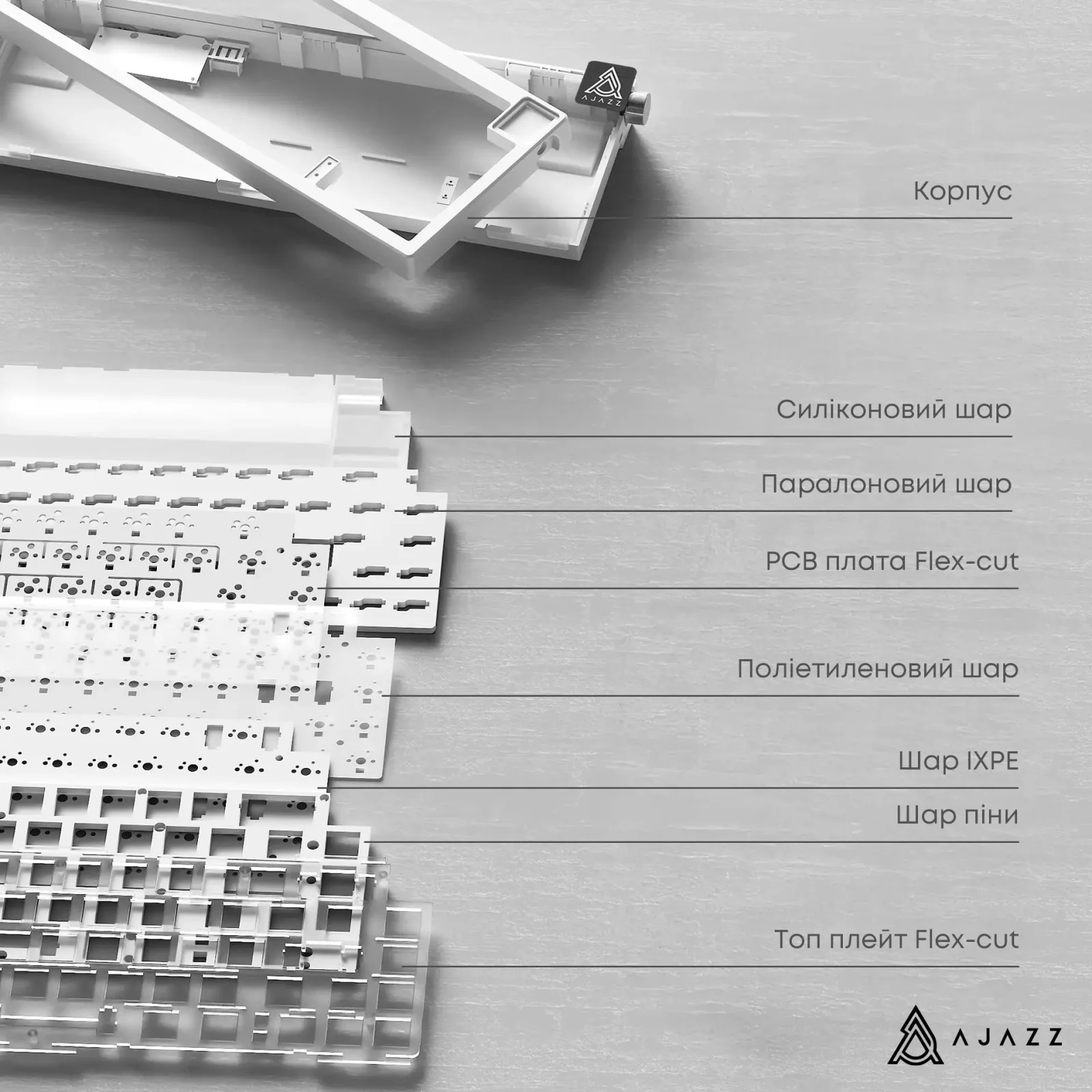 Клавіатура Ajazz AK650 Sea Salt Switch White (AK650-SS-BWB) UA