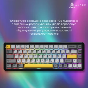 Клавиатура беспроводная Ajazz AK680 Max (8+8K) Magnetic Switch Black (AK680-M-BGY-A) UA