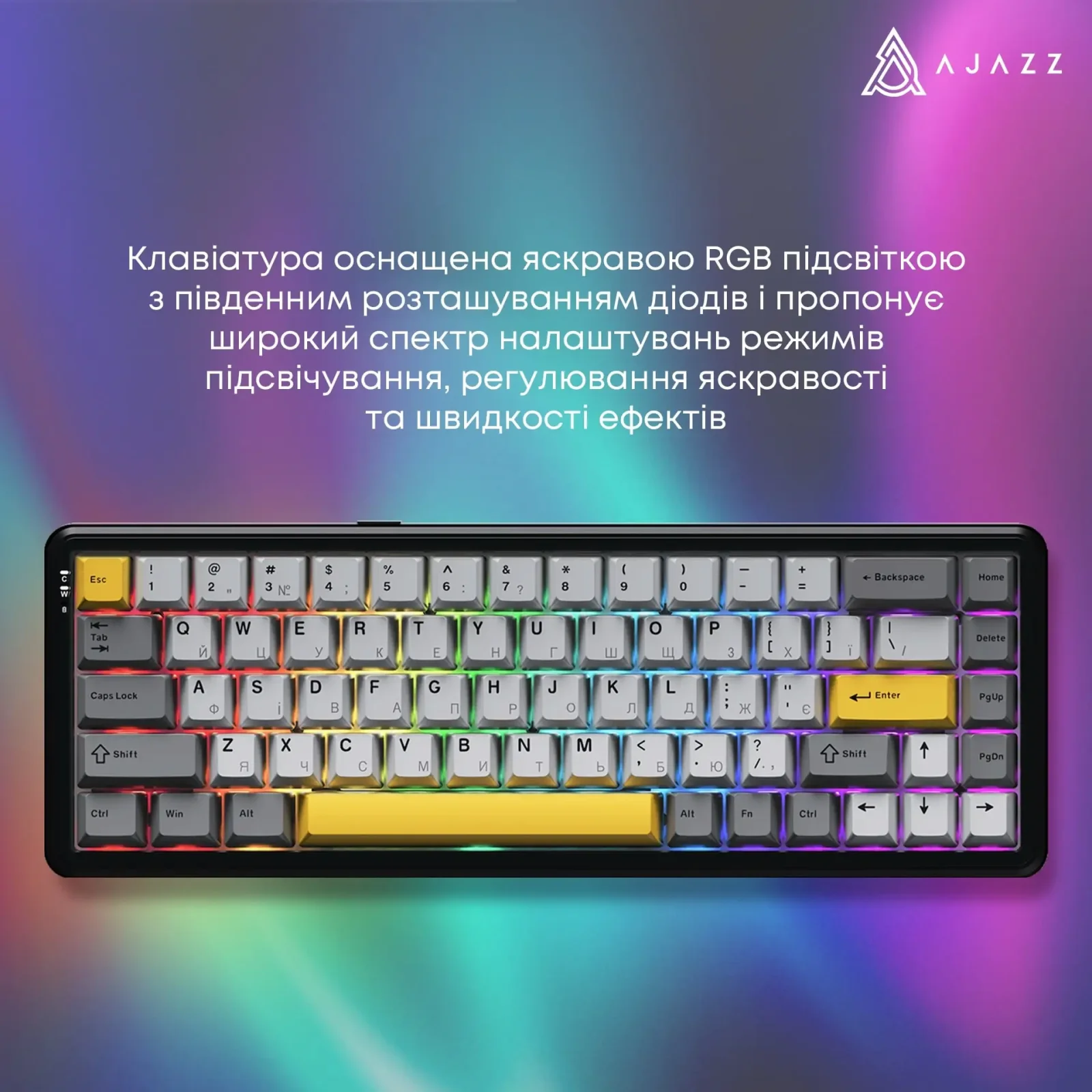 Клавиатура Ajazz AK680 MAX Magnetic Switch RGB (AK680-M-BGY-AW) UA