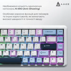 Клавіатура Ajazz AK680 MAX Magnetic Switch RGB USB White (AK680-M-BWD-AW) UA