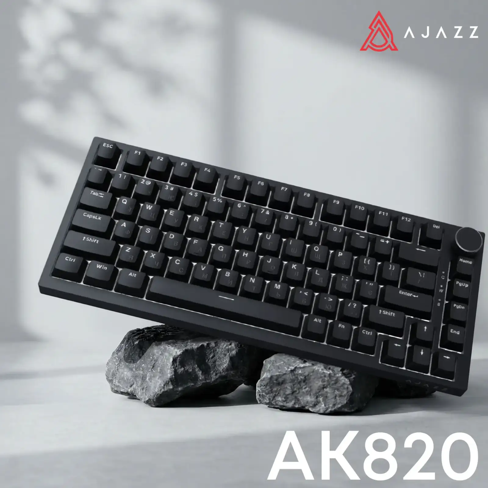 Клавіатура Ajazz AK820 Red Switch Black USB-C (AK820-R-B) UA