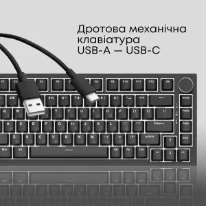 Клавіатура Ajazz AK820 Red Switch Black USB-C (AK820-R-B) UA