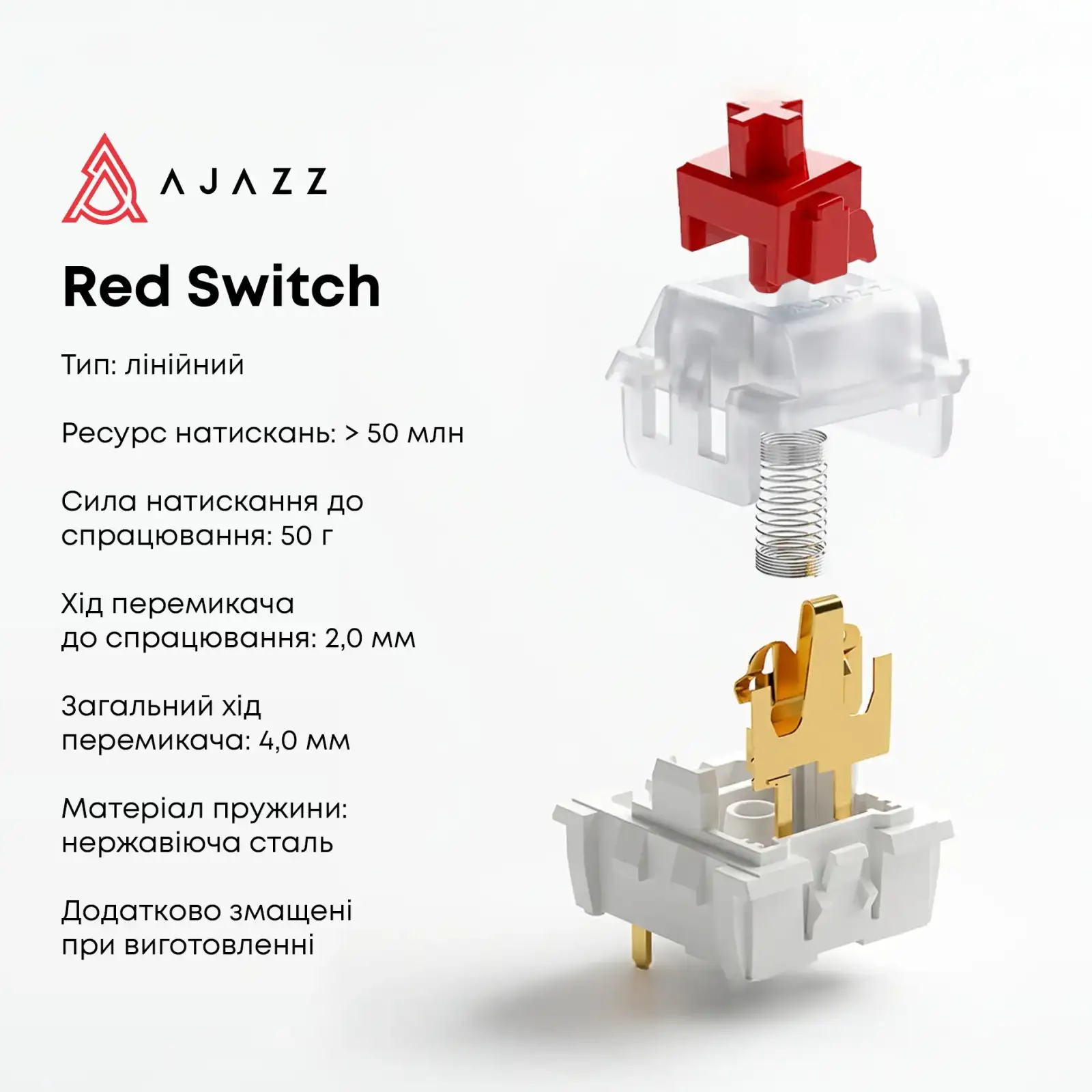 Клавіатура Ajazz AK820 Red Switch Black USB-C (AK820-R-B) UA