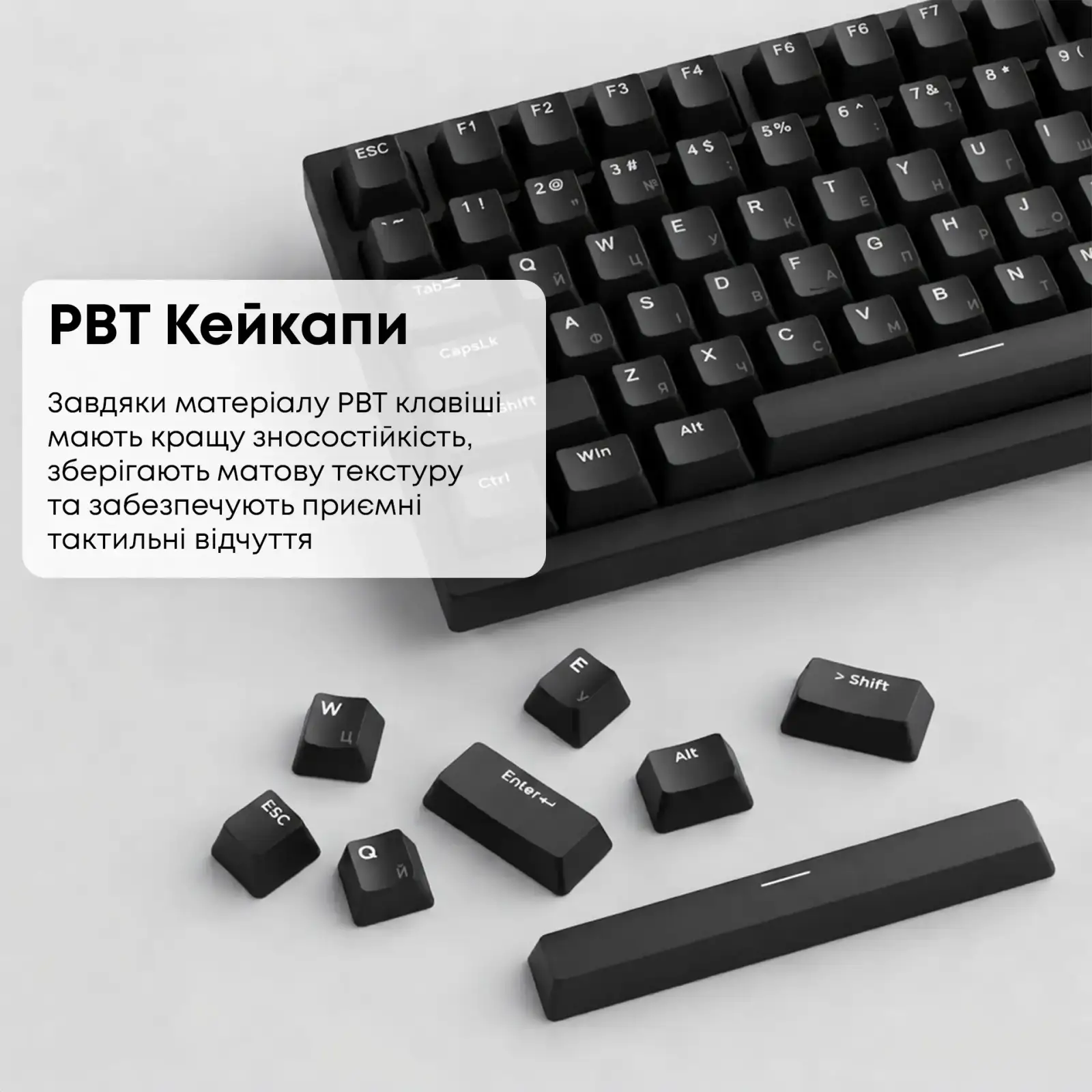 Клавіатура Ajazz AK820 Red Switch Black USB-C (AK820-R-B) UA