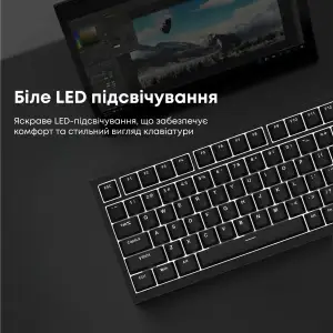 Клавіатура Ajazz AK820 Red Switch Black USB-C (AK820-R-B) UA