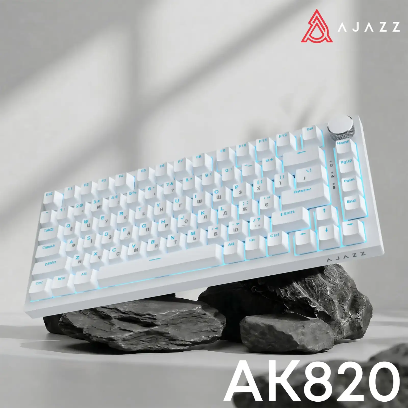 Клавіатура Ajazz AK820 Red Switch White USB-C (AK820-R-W) UA