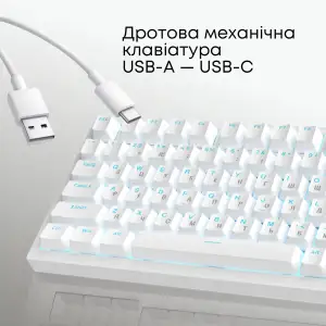 Клавіатура Ajazz AK820 Red Switch White USB-C (AK820-R-W) UA