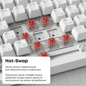 Клавіатура Ajazz AK820 Red Switch White USB-C (AK820-R-W) UA