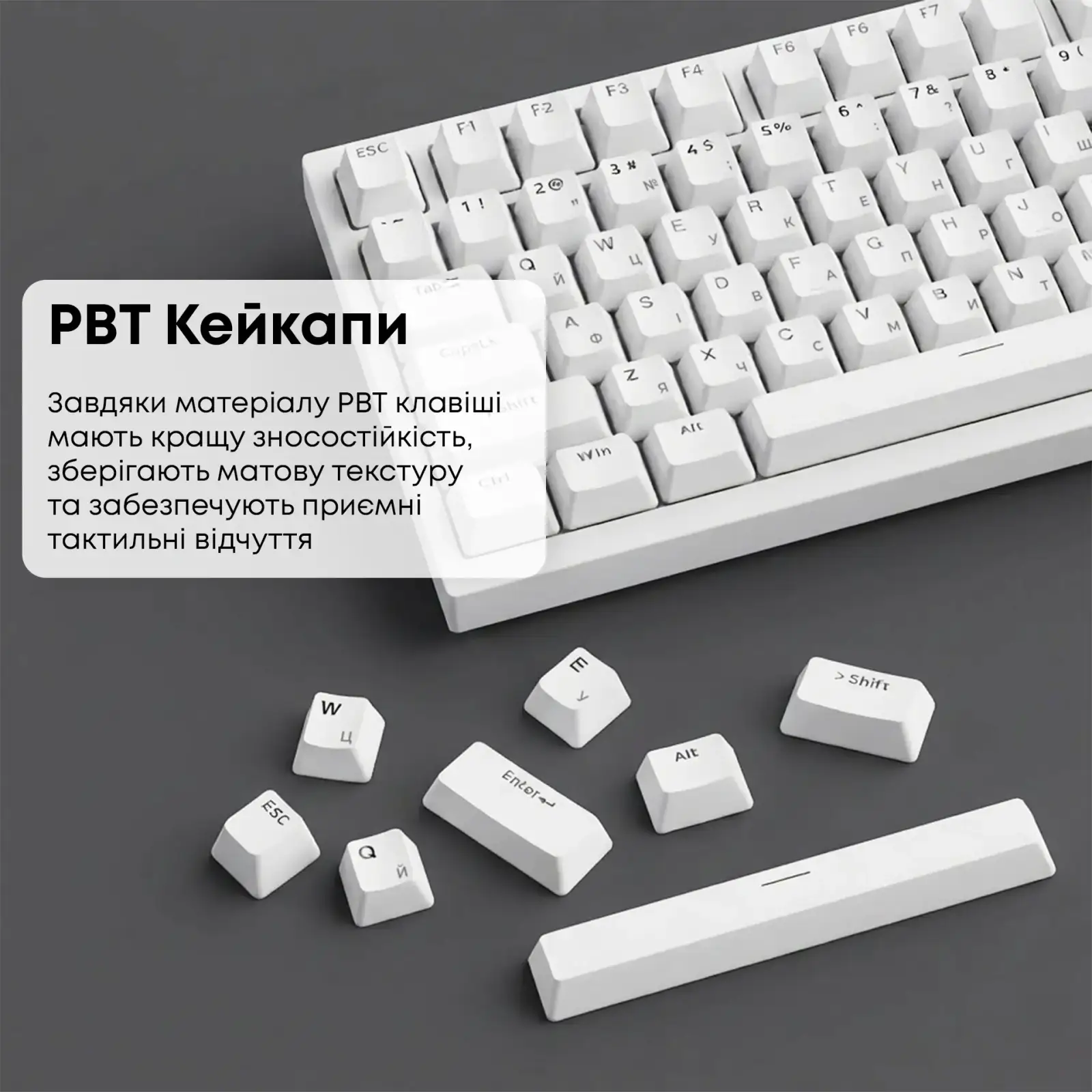 Клавіатура Ajazz AK820 Red Switch White USB-C (AK820-R-W) UA