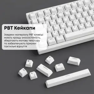 Клавіатура Ajazz AK820 Red Switch White USB-C (AK820-R-W) UA