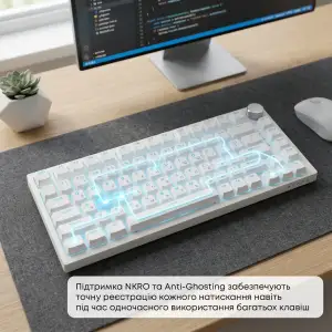 Клавіатура Ajazz AK820 Red Switch White USB-C (AK820-R-W) UA