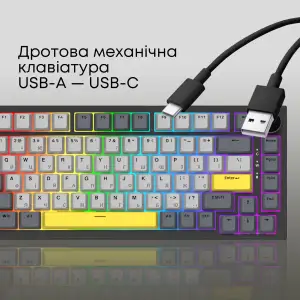 Клавіатура Ajazz AK820 Sea Salt Switch Black USB-C (AK820-SS-BGY) UA
