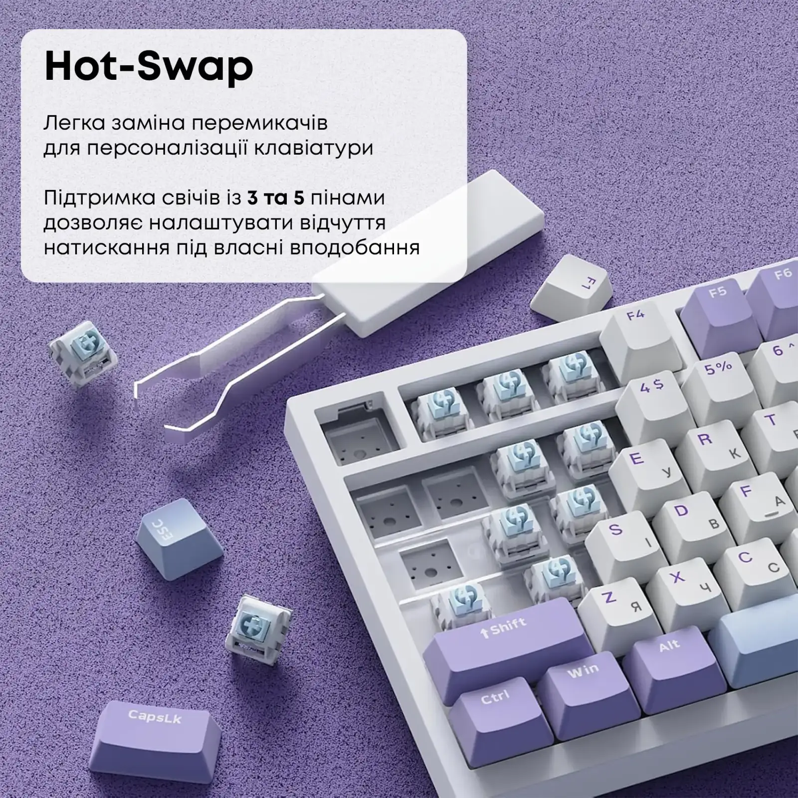 Клавіатура Ajazz AK820 Sea Salt Switch White USB-C (AK820-SS-PWB) UA