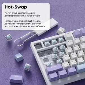 Клавіатура Ajazz AK820 Sea Salt Switch White USB-C (AK820-SS-PWB) UA