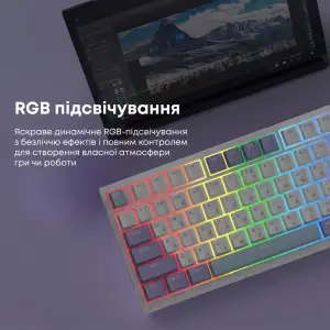 Клавіатура Ajazz AK820 Sea Salt Switch White USB-C (AK820-SS-PWB) UA