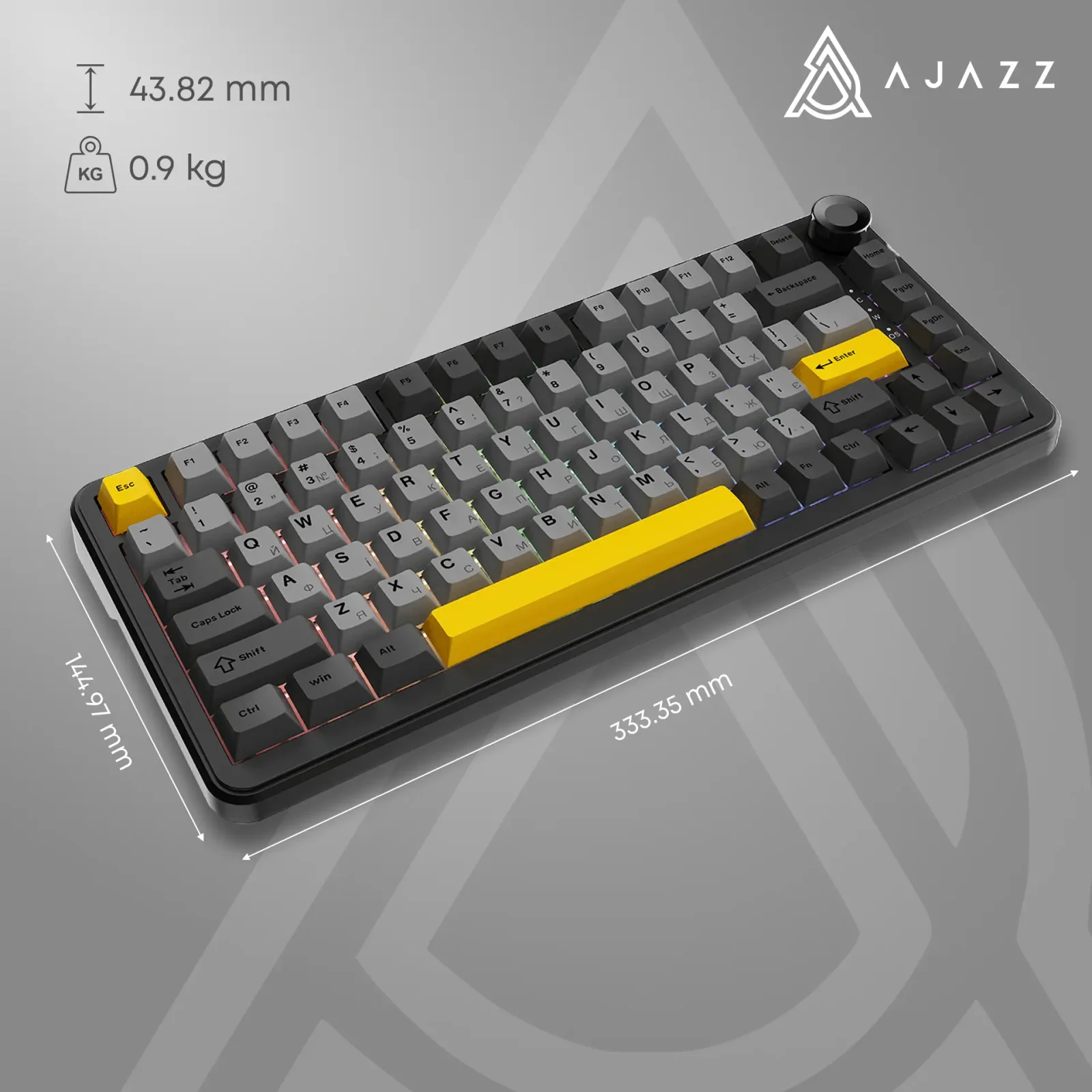 Клавіатура бездротова Ajazz AK820 Max Plus Day Dream Switch Black (AK820MAX-DD-BGY) UA