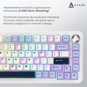 Клавиатура беспроводная Ajazz AK820 Max Plus Day Dream Switch White (AK820MAX-DD-BWD) UA