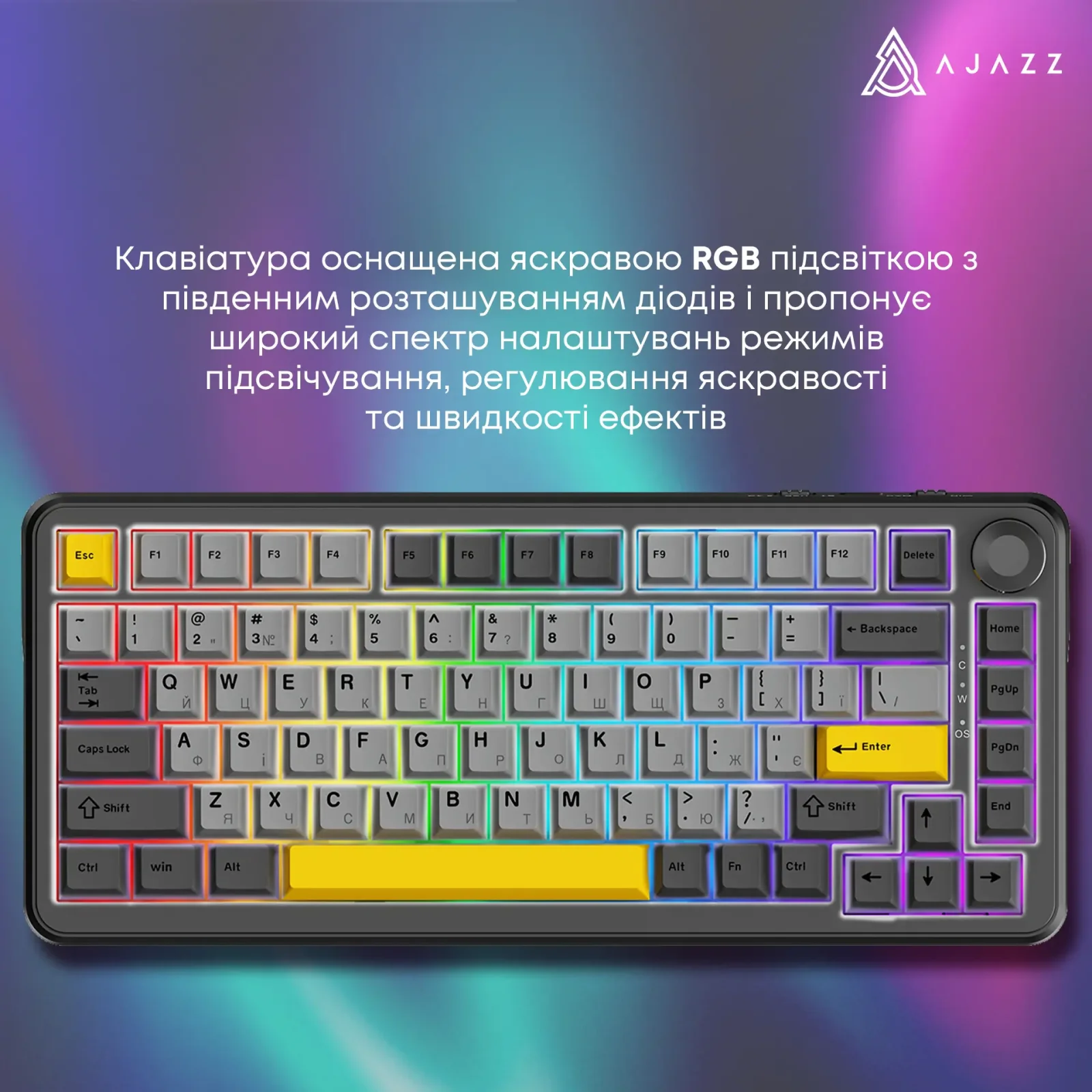 Клавіатура Ajazz AK820 Max Magnetic Switch Black (AK820MAX-WM-BGY) UA