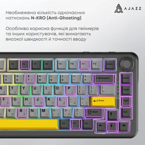 Клавіатура Ajazz AK820 Max Magnetic Switch Black (AK820MAX-WM-BGY) UA