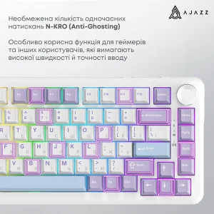 Клавиатура Ajazz AK820 Max Magnetic Switch White (AK820MAX-WM-PWB) UA