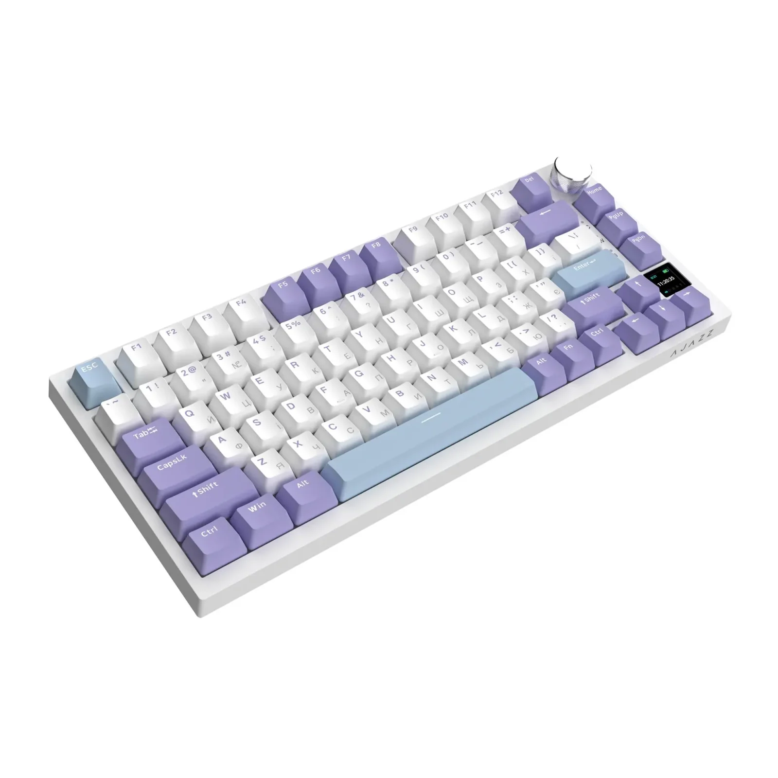 Клавіатура бездротова Ajazz AK820 Pro Flying Fish Switch Purple RGB With Screen (AK820PRO-FF-PWB) UA