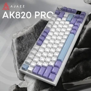 Клавіатура бездротова Ajazz AK820 Pro Flying Fish Switch Purple RGB With Screen (AK820PRO-FF-PWB) UA
