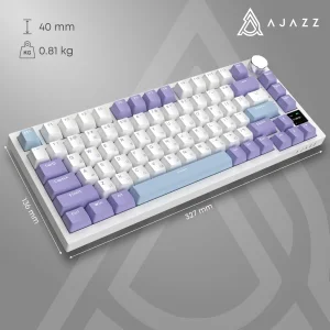Клавіатура бездротова Ajazz AK820 Pro Flying Fish Switch Purple RGB With Screen (AK820PRO-FF-PWB) UA