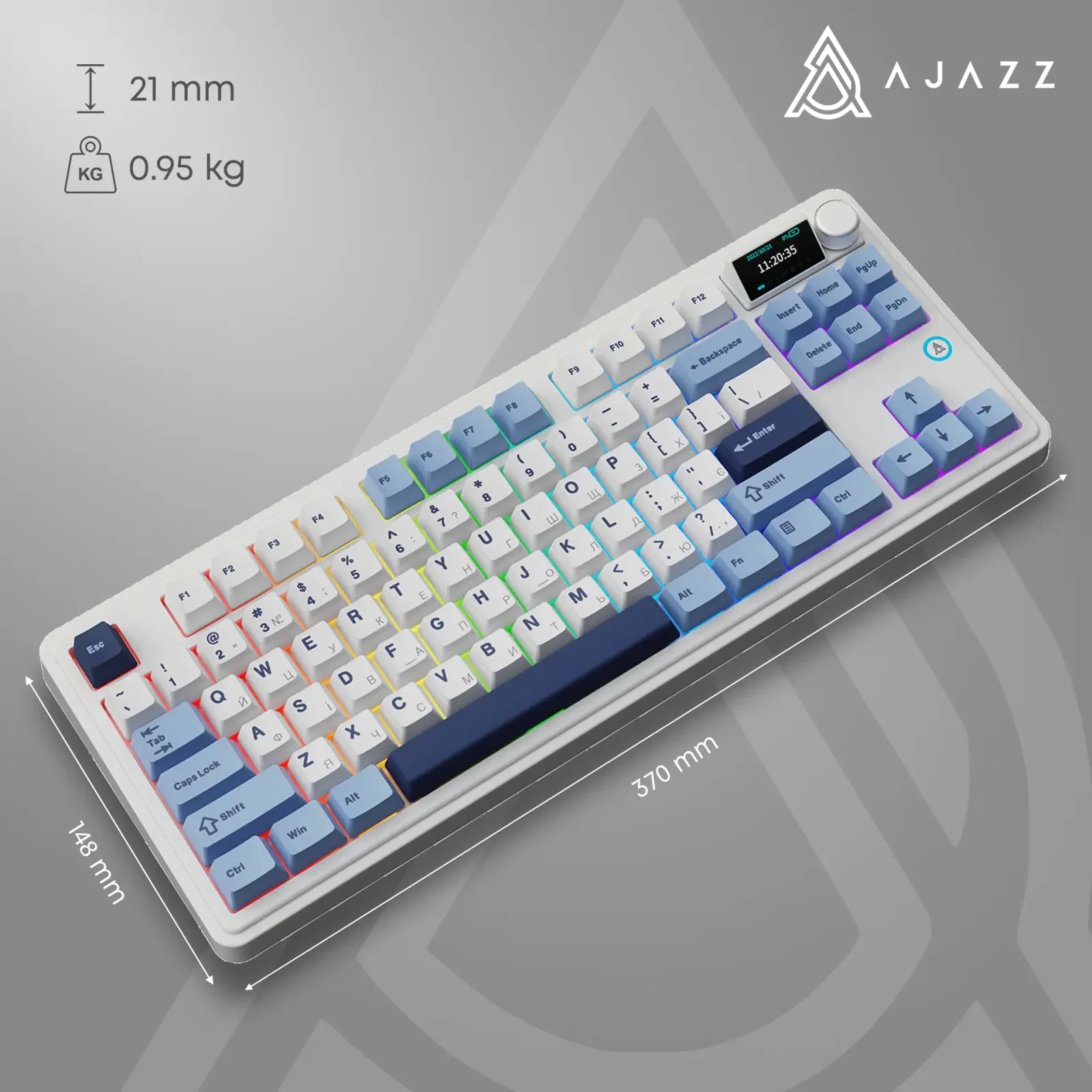 Клавиатура беспроводная Ajazz AK870 Plus Murad Switch White (AK870-MU-BWD) UA