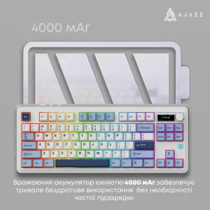 Клавиатура беспроводная Ajazz AK870 Plus Murad Switch White (AK870-MU-BWD) UA