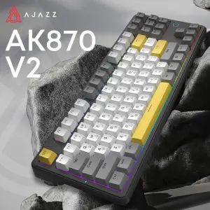 Клавиатура Ajazz AK870 V2 Flying Fish Switch Black Gray Yellow (AK870-V2-FF-BGY) UA