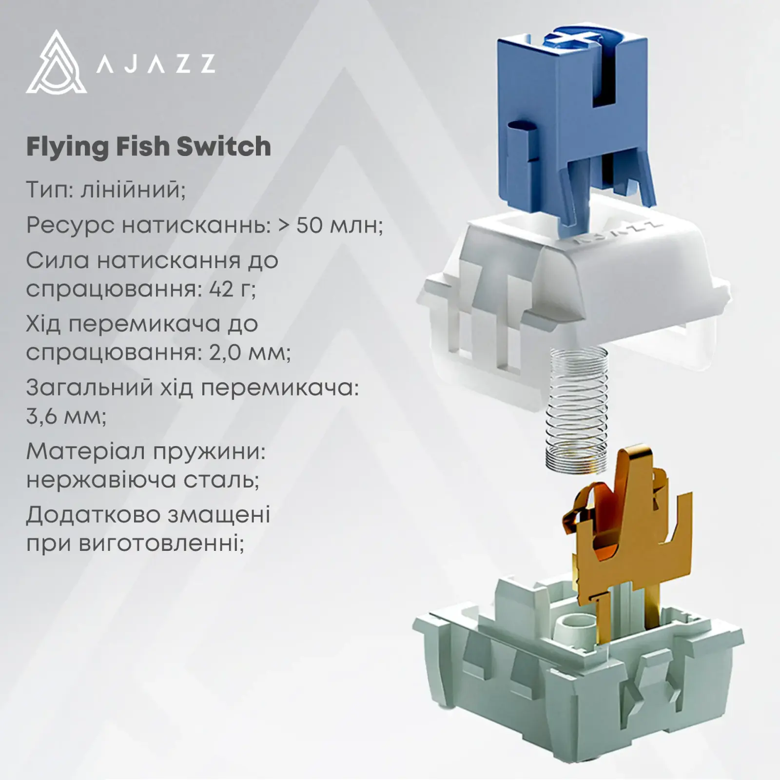 Клавиатура Ajazz AK870 V2 Flying Fish Switch Black Gray Yellow (AK870-V2-FF-BGY) UA